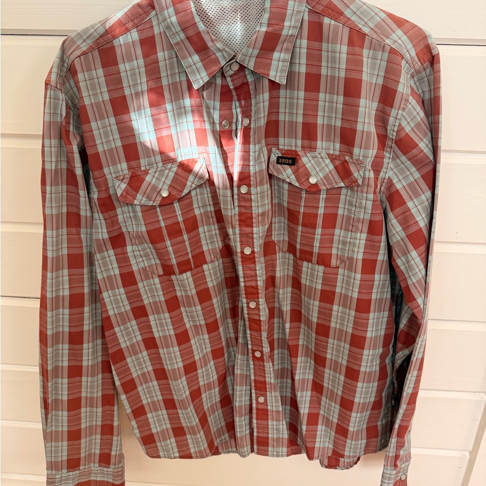 Men's Red Plaid Long Sleeve Shirt